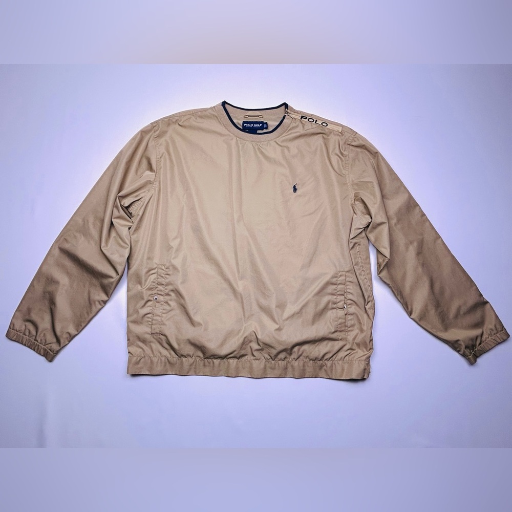 VTG 90s Polo Golf Ralph Lauren Windbreaker Pullover Jacket in Tan - Picture 2 of 13